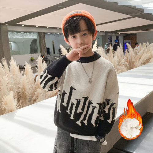 童装男童毛衣秋冬款2023新款韩版中大童男孩洋气儿童套头针织加厚