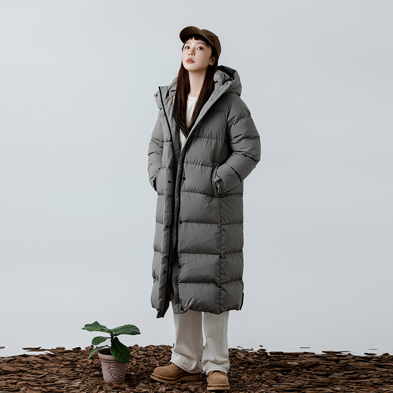 道木熙高端羽绒服时尚户外休闲连帽中长款加厚保暖过膝（2202）