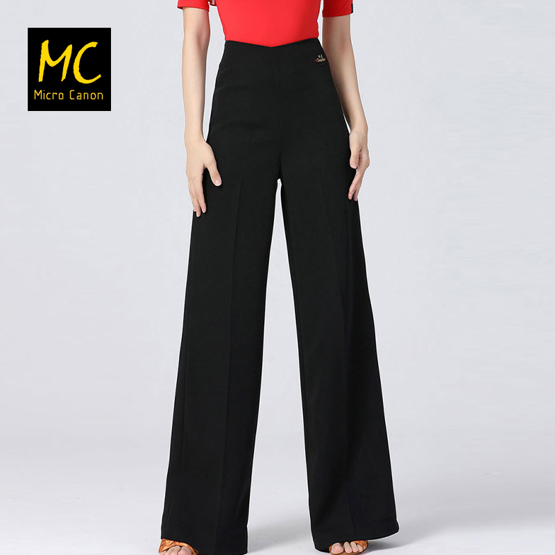 摩登舞裤女国标舞阔腿裤拉丁舞服高腰交谊舞跳舞裤子吉特巴裤
