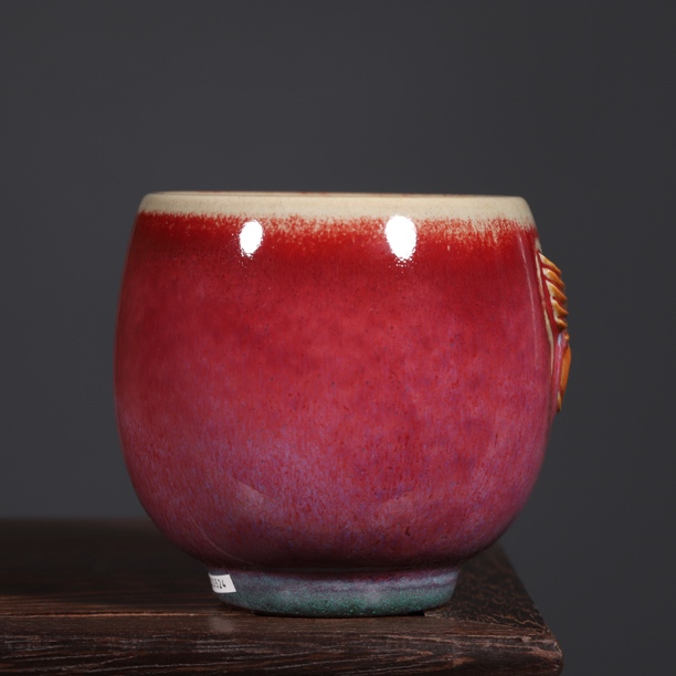 星航钧窑任凯歌柴烧手工凤舞九天杯中式高端陶瓷品茗茶杯