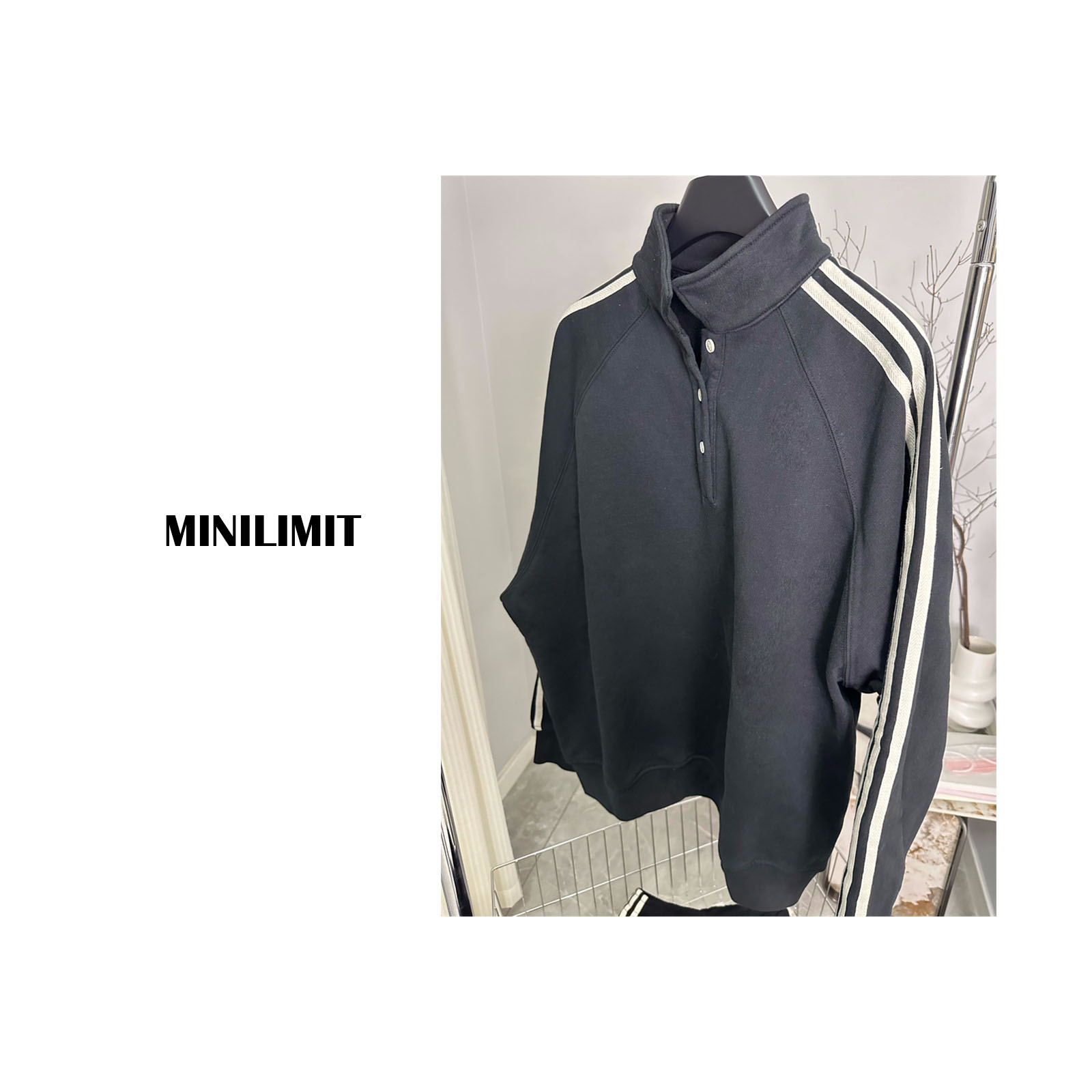 DY306 三道杠休闲外套 长袖百搭宽松加厚面料卫衣