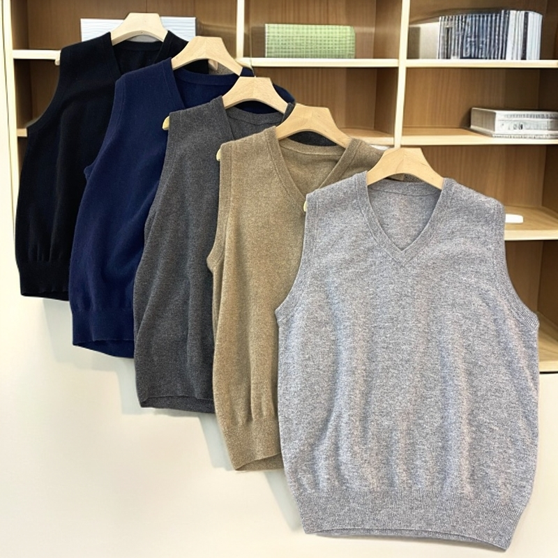 秋冬经典纯色百搭男士山羊绒背心