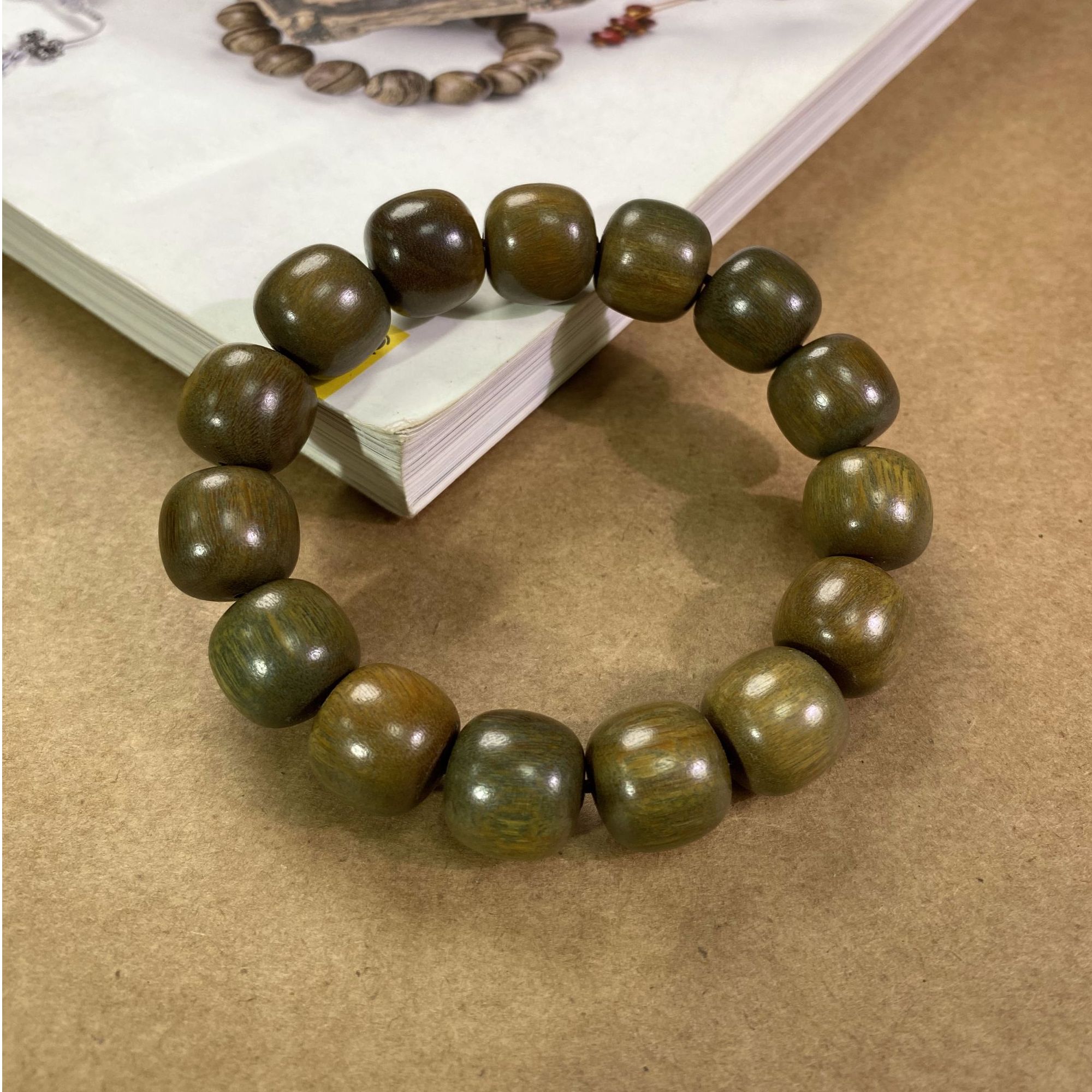 【新人福利·必入款】定制大料开料·正宗阿根廷绿檀手串15尺寸梅子香