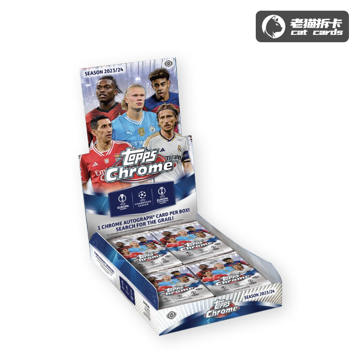 Topps 【拆包】23-24 赛季 Chorme Hobby欧冠TC 足球球星卡盲盒两包
