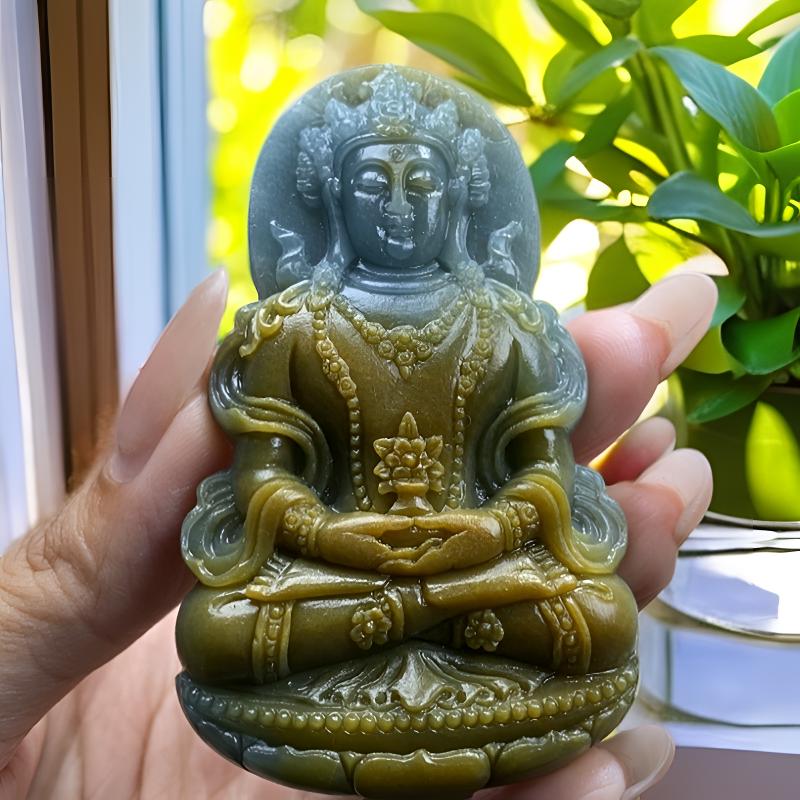 翡翠黄翡观音毛货抛光3天 尺寸75*44*9.6mm