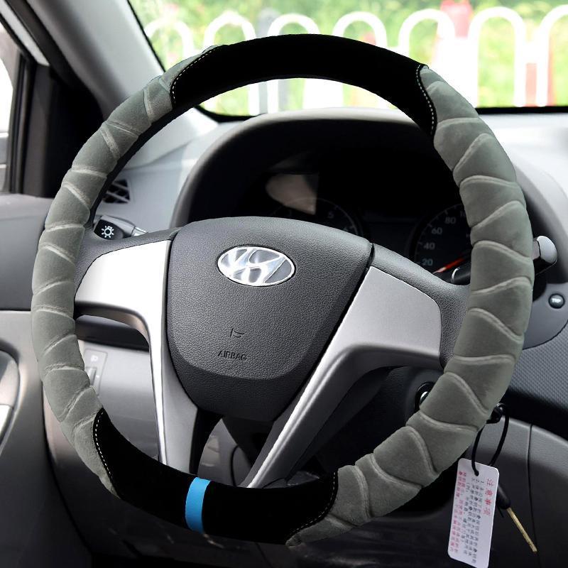 北京现代IX25全新胜达15-17款全新途胜冬季毛绒方向盘套保暖把套
