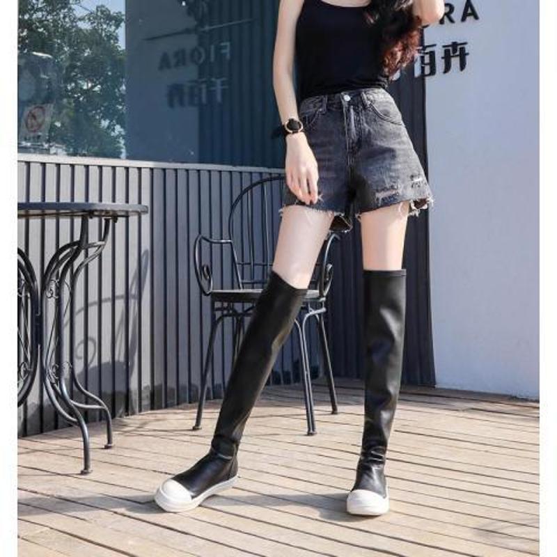 2023春新款长靴女过膝平底瘦腿弹力高筒靴显瘦过膝盖秋冬长靴