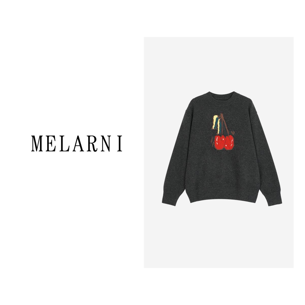 【MELARNI】休闲百搭宽松圆领秋冬毛衣MLN11453