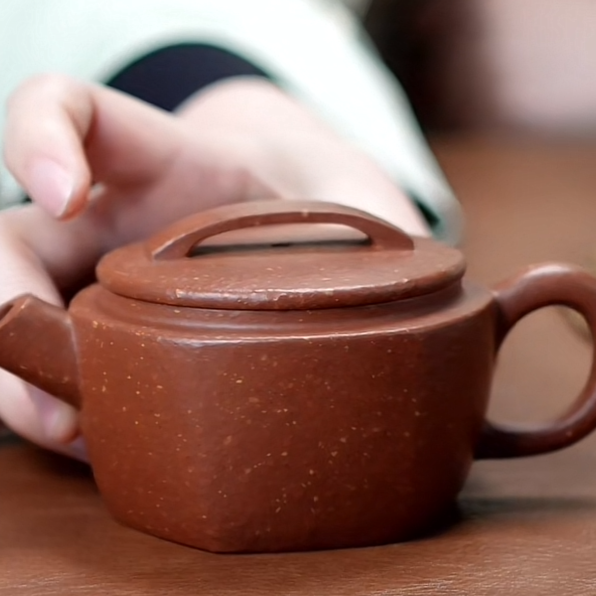 【六方汉瓦壶】刘明珠手工原矿紫砂汉瓦壶