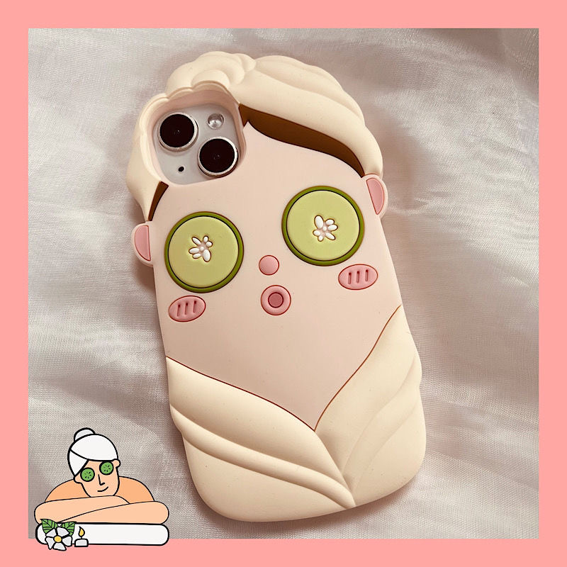 卡通面膜女孩iPhone12promax手机壳苹果14pro/11全包13promax女款