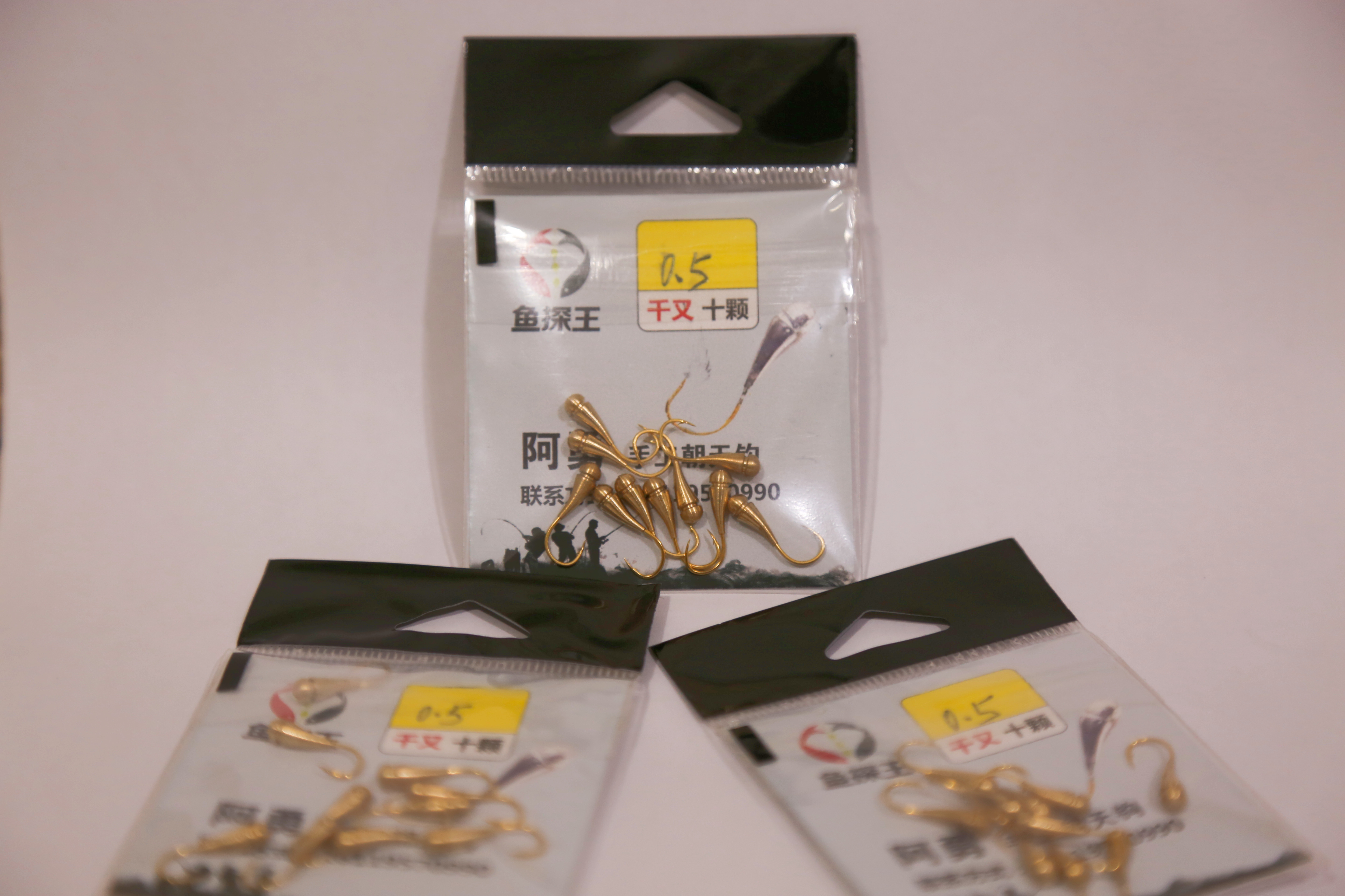 传统钓铜头朝天鱼钩三梭刺加长钩尖