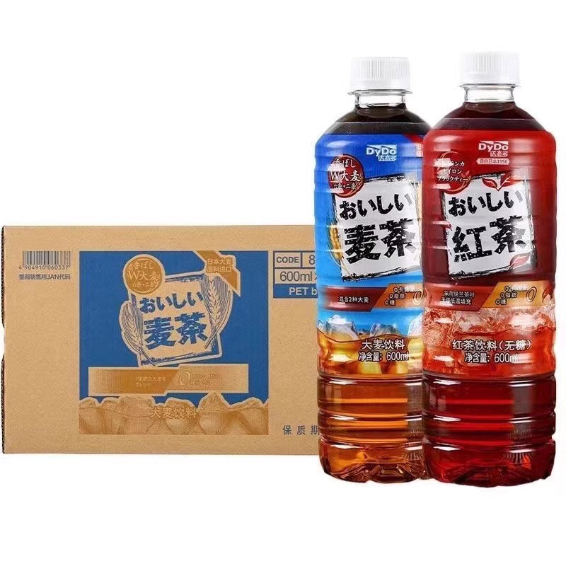 4/8/15瓶装整箱达亦多DyDo大麦茶红茶绿茶饮料600ml无糖0卡乌龙茶