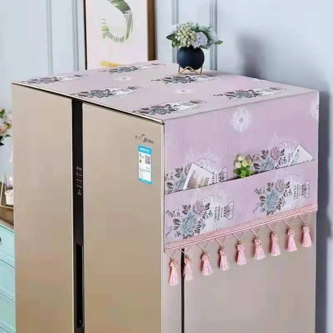 冰箱洗衣机通用盖巾提花流苏布艺款