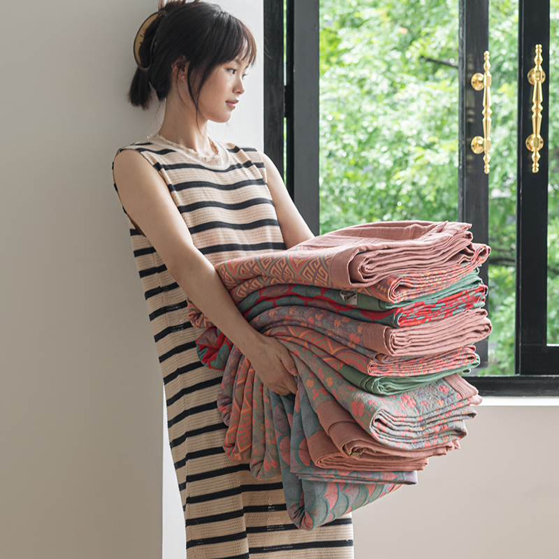 孤品 A类双层纱纯棉枕套一对装皱皱纱枕套一对装天丝棉家用枕套