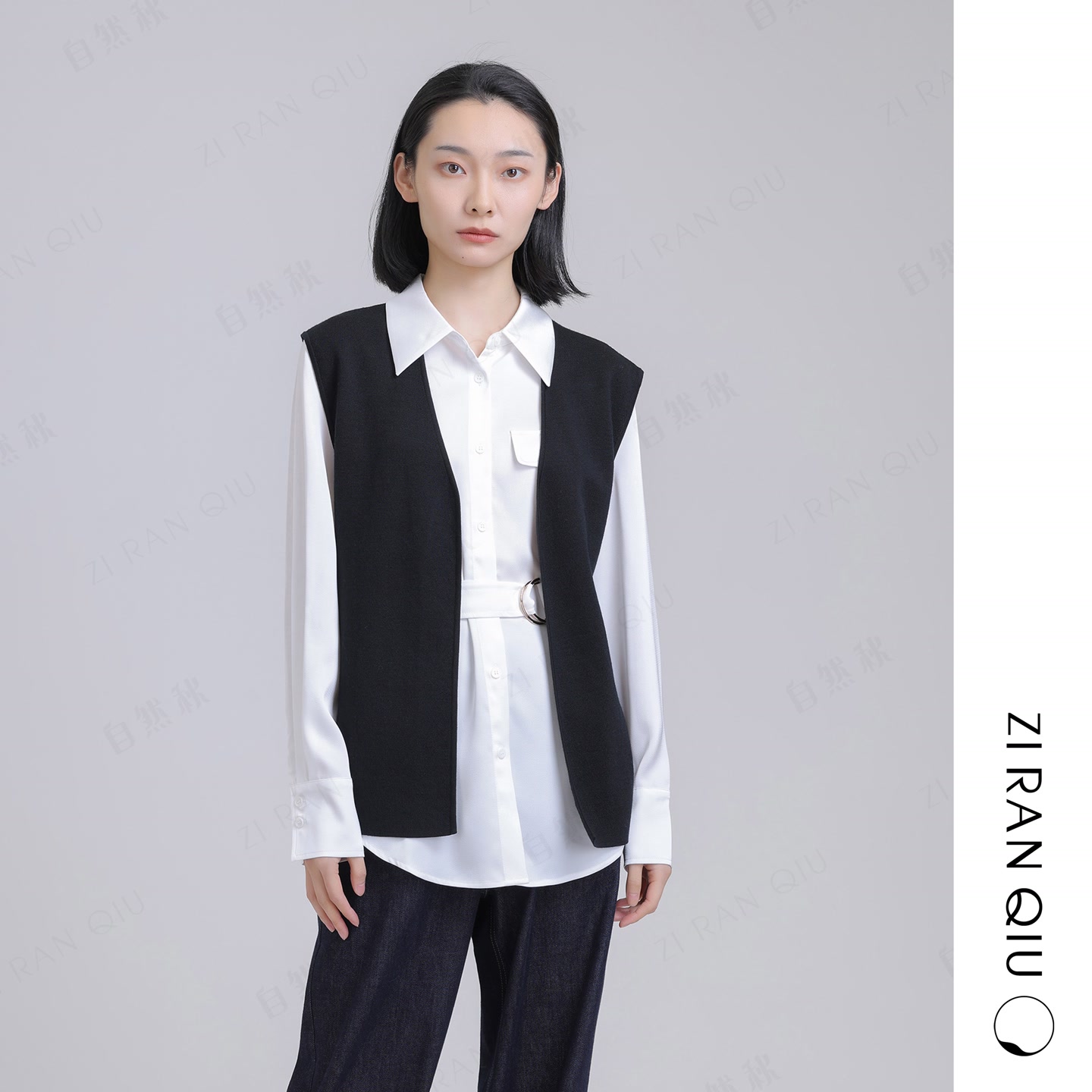 【自然秋】天鹅之梦 休闲简约时尚百搭针织羊毛马甲无袖羊毛衫女士