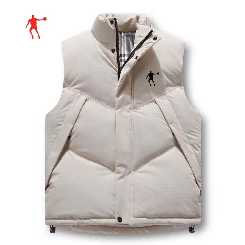 乔丹格兰保暖棉马甲男秋冬户外运动休闲宽松立领坎肩加绒防风外套