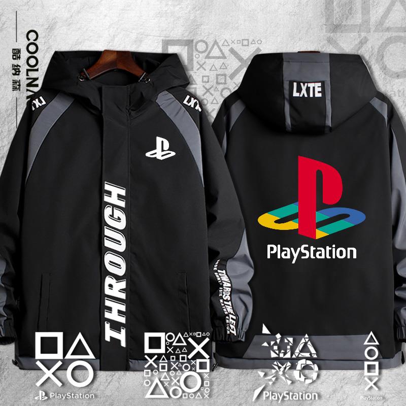 playstation索尼PS游戏机ps4经典周边印花夹克秋季薄款款男士衣服