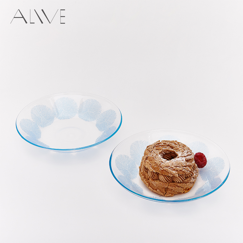 ALIVEDESIGN蓝色冰川 玻璃盘耐热家用高颜值北欧餐盘水果盘甜品盘