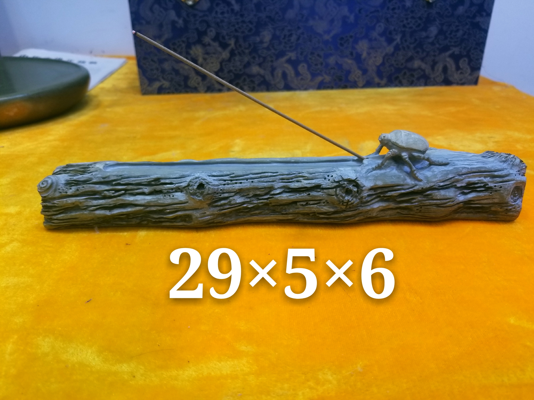 肇庆端砚石摆件，绿端石《香插》