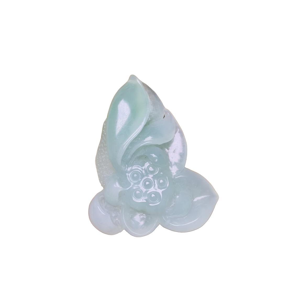 翡翠A货 荷花 莲花 挂件 吊坠 精工细雕精品