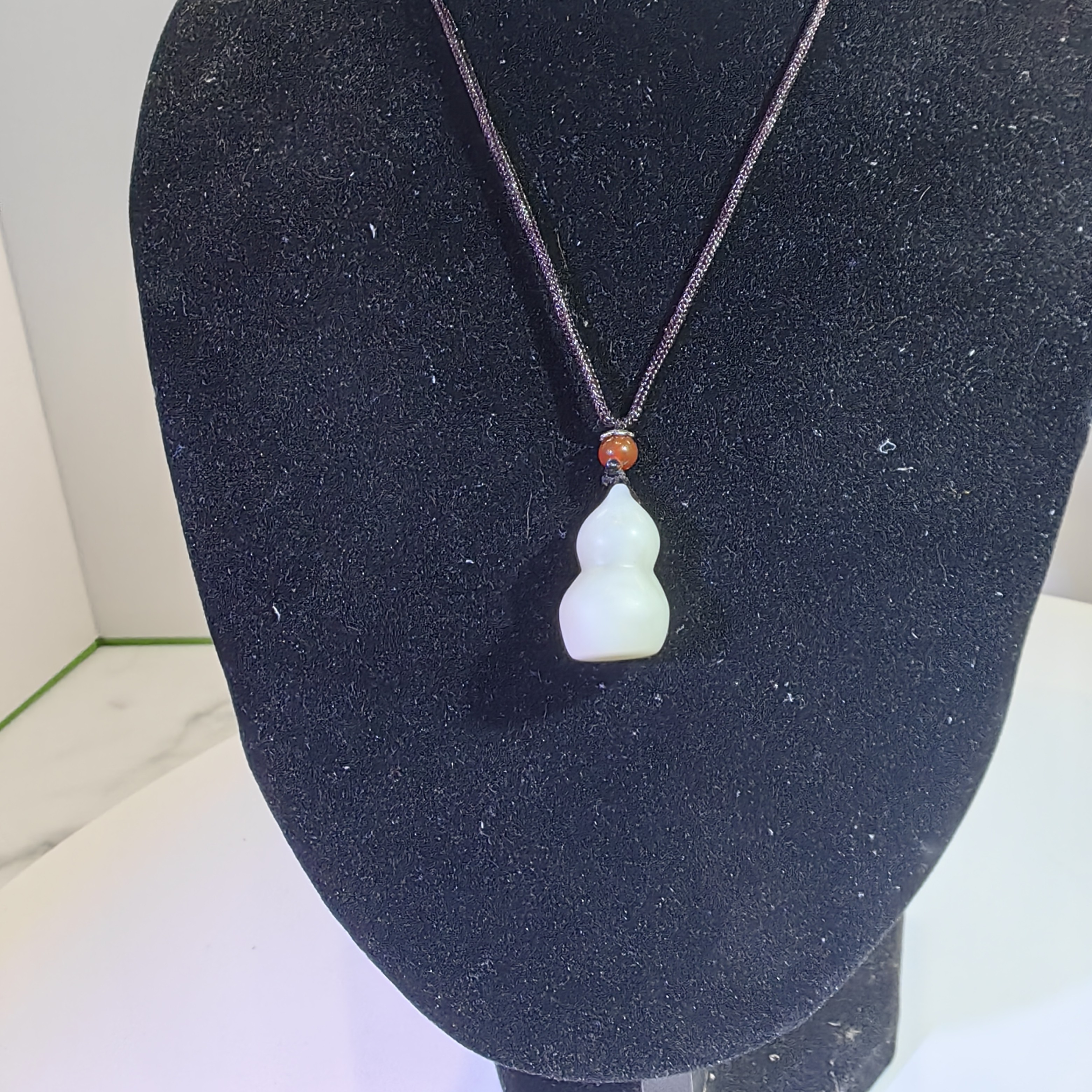 寿山石纯白芙蓉石葫芦吊坠