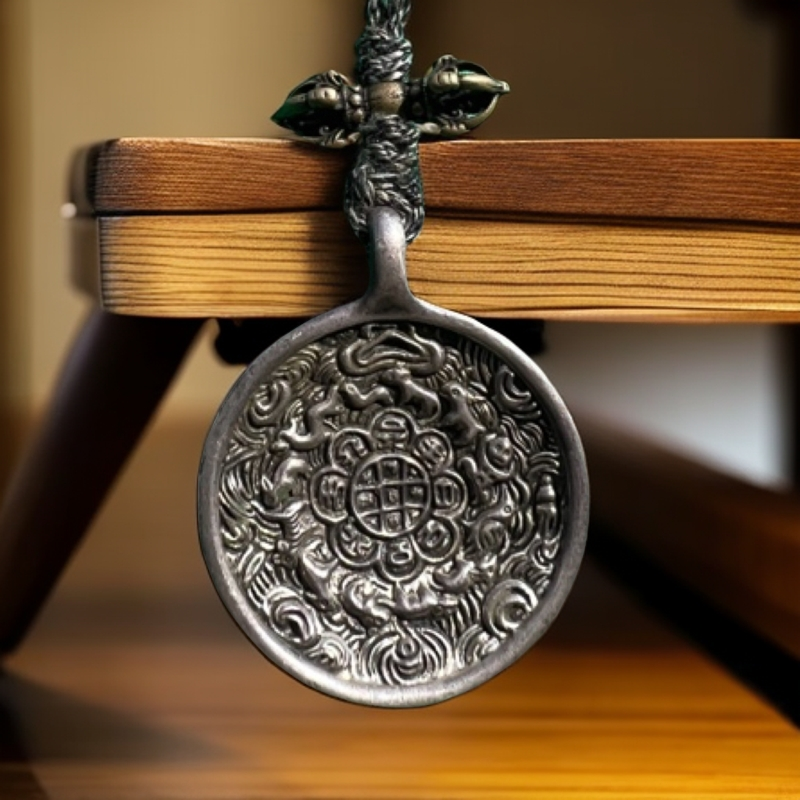 吊坠925银 925九宫八卦牌  脖挂装饰品  模版清晰雕刻纯手工挂坠