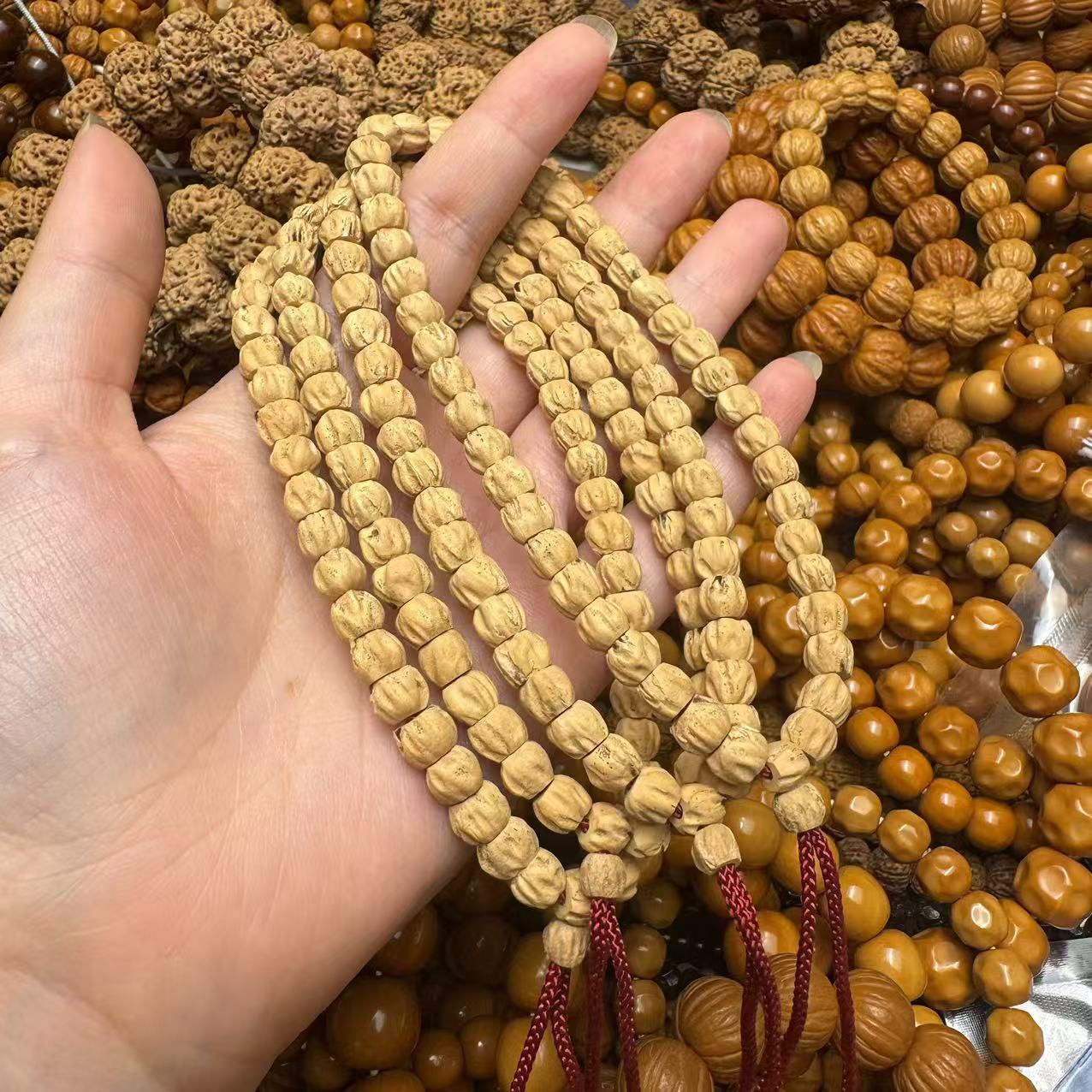 直播福利 （三通百香手持）柏香手持小单圈7mm左右藏区百香手串