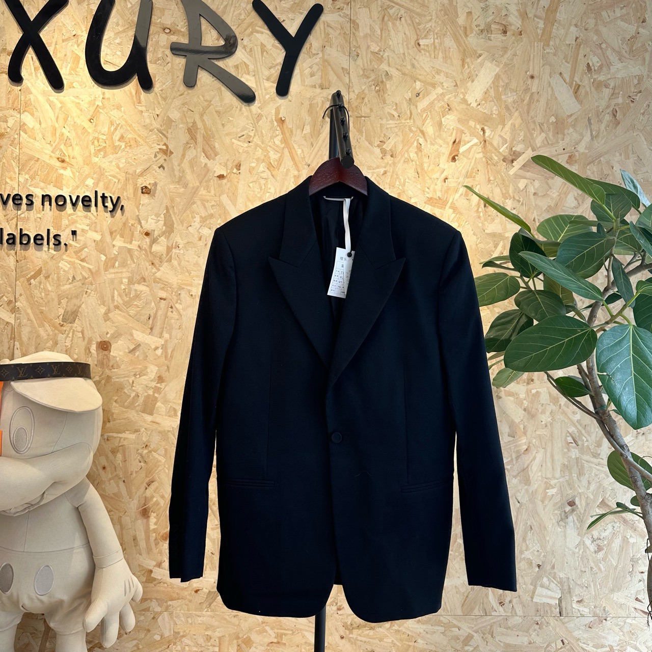 99新 DIOR/迪奥 暗纹满印黑色西服 50码 99新 ys001272