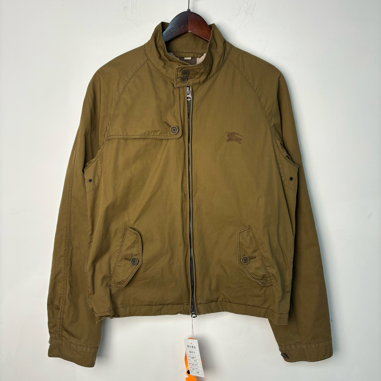 95新 BURBERRY/博柏利 棕色复古立领锁扣夹克/L码/CL01405