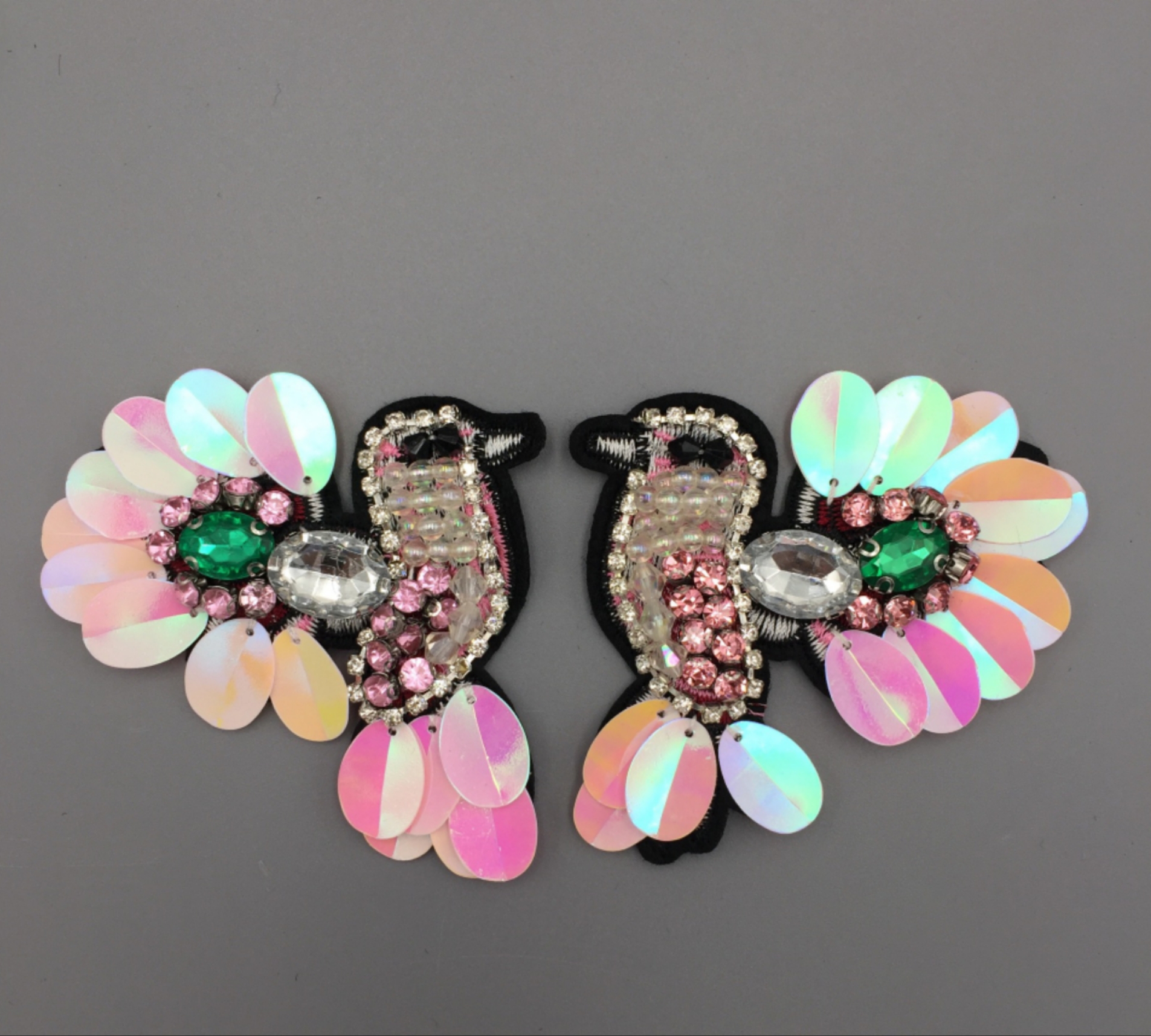  新款时尚 钉珠钻飞鸟布贴服装包包装饰辅料 