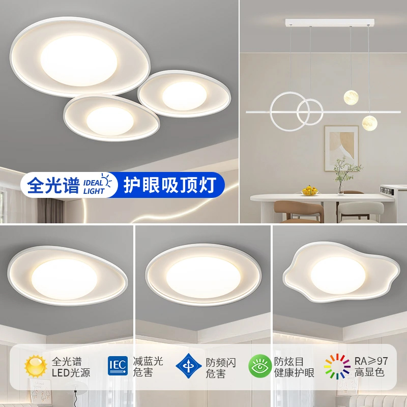 2024新款客厅主灯现代简约大气美观创意鹅卵石吸顶灯中山全屋灯具