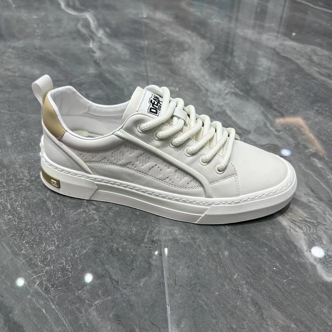 欧洲站头层牛皮小白鞋男鞋韩版潮流百搭休闲运动鞋子透气真皮板鞋