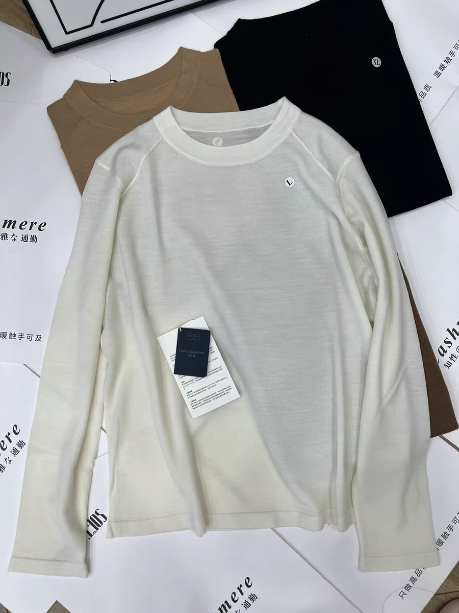 德国扬子纱超细精纺羊毛针织衫女秋冬圆领套头薄打底衫毛衣可机洗