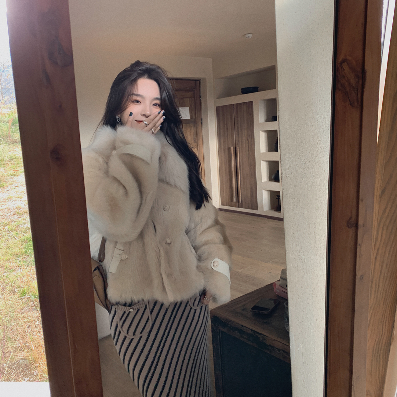 ASM ANNA◆【默认微瑕】小马鞍托卡~100托斯卡纳羊毛皮毛一体A8917