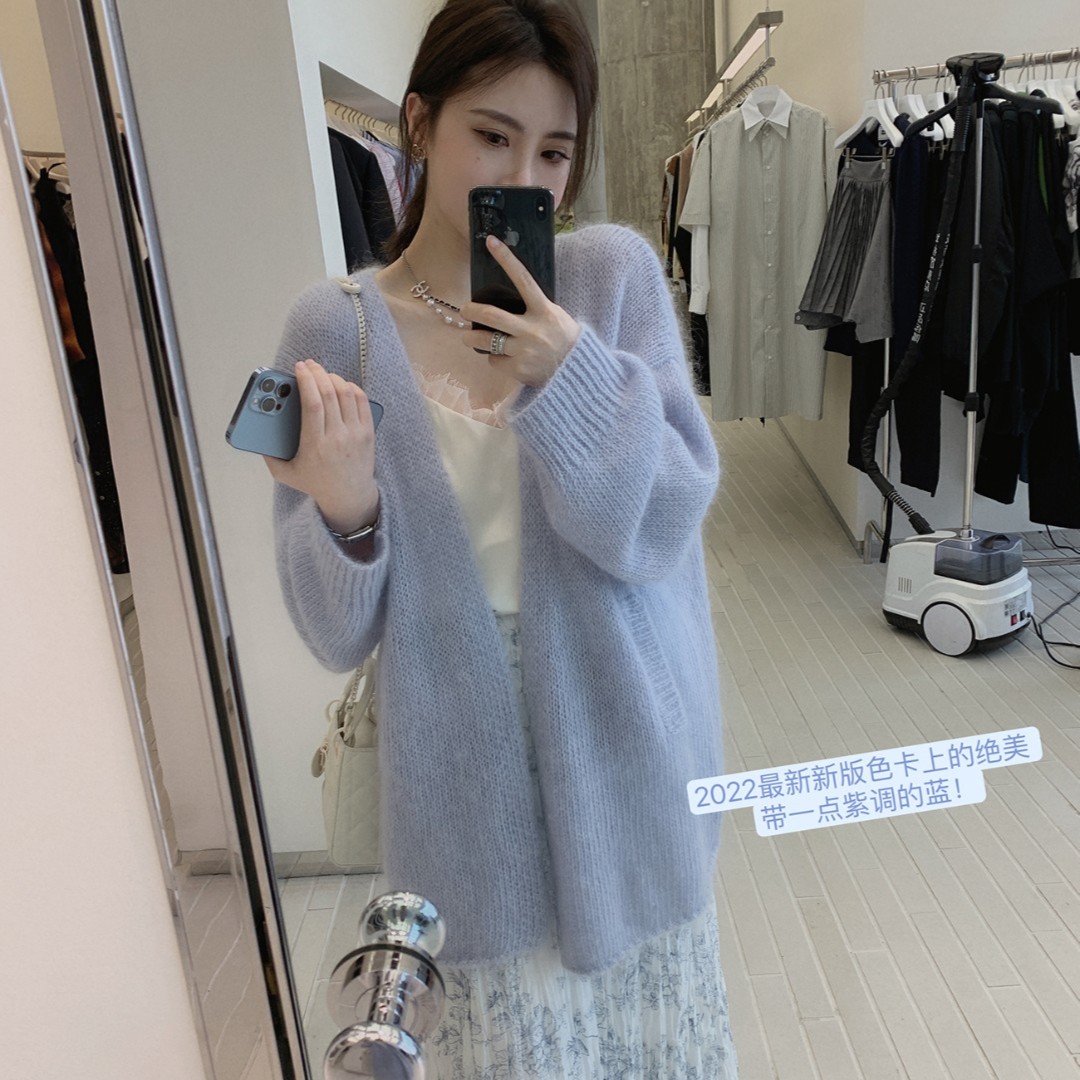 ASM ANNA◆松香糯米子~慵懒风宽松毛衣开衫长款针织外套时尚A6609