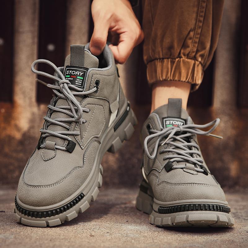 森马马丁靴男款2024新款秋季高帮沙漠工装靴户外登山防水防滑耐磨