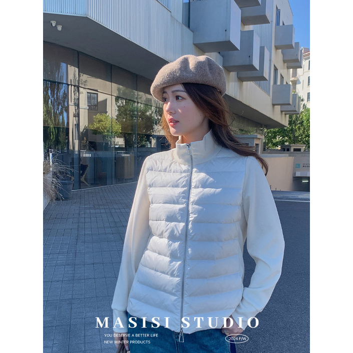 【宠粉回馈】马西西微胖mm收腰轻薄卫衣拼接女冬季大码外套