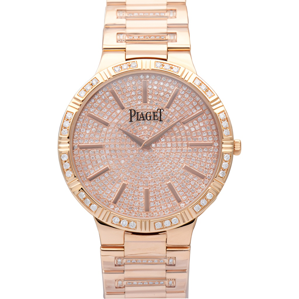 99新 Piaget/伯爵 珠宝腕表系列38mm满天星后镶钻手动机械男表