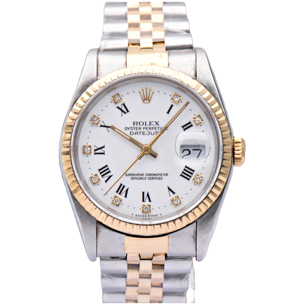 95新 Rolex/劳力士 日志型16233 白盘罗马36表径自动机械男表单表