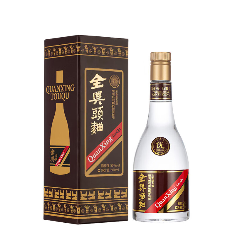 全兴头曲 浓香型 固态法优级白酒 50度 500ml 口粮酒50度