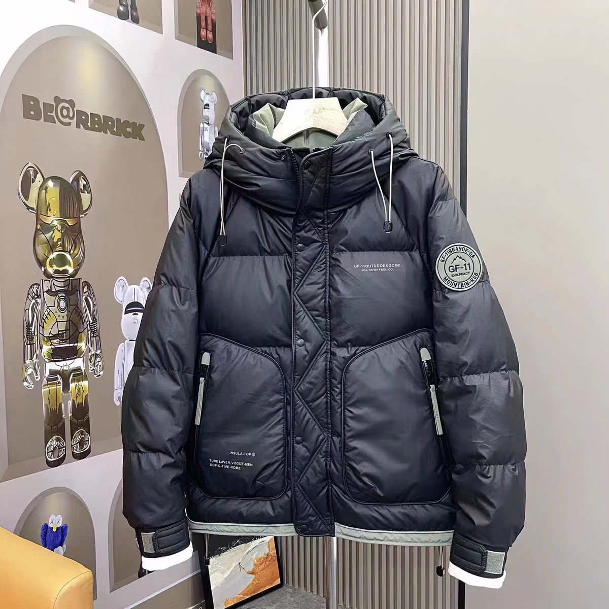 冬季加厚保暖羽绒服男潮流痞帅工装夹克外套白鸭绒冲锋衣三防面料