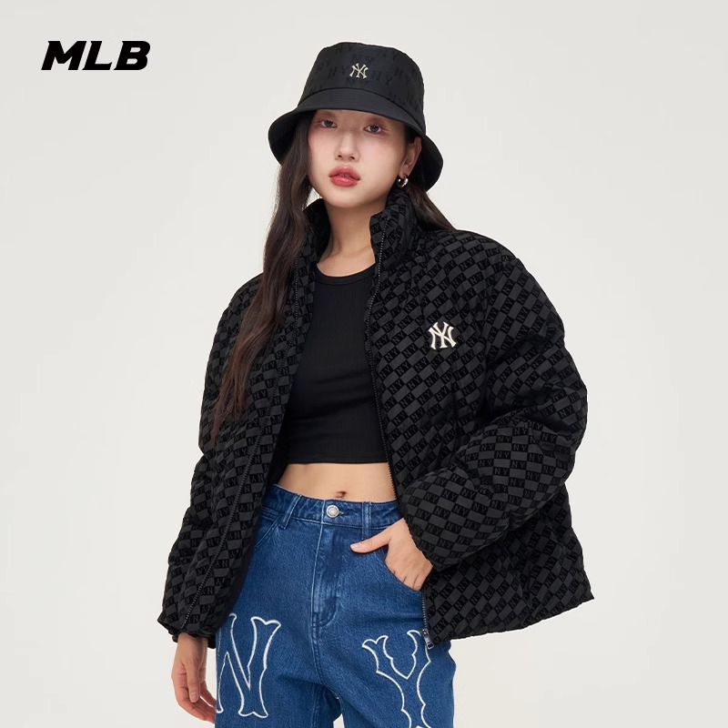 MLB男女复古老花加厚短款时尚保暖羽绒服外套冬新款3ADJM1846