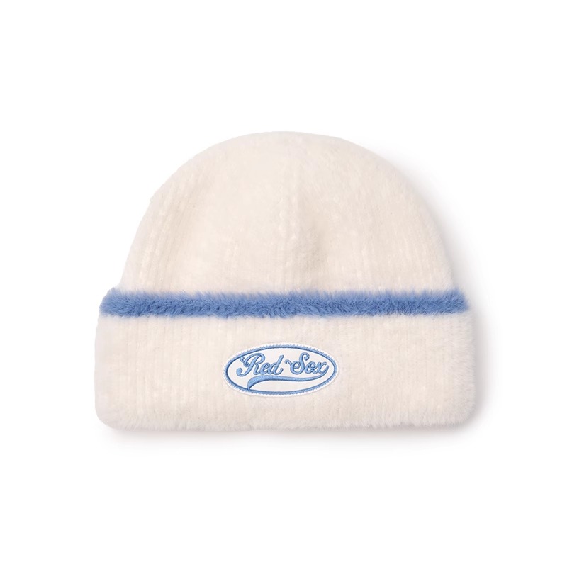 MLB男女情侣学院风针织帽休闲保暖条纹毛线帽秋冬新款3ABNBM446