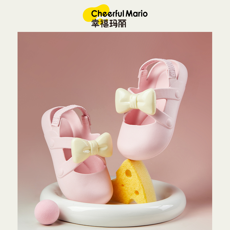 蝴蝶结儿童凉鞋女童夏季2024新款包头软底小女孩宝宝公主运动鞋子