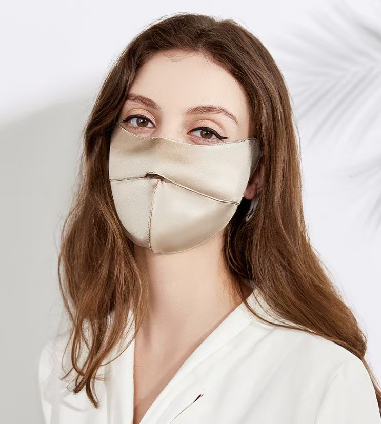 100%桑蚕丝双层立体  透气口罩 高颜值100%蚕丝 双面真丝男女同款