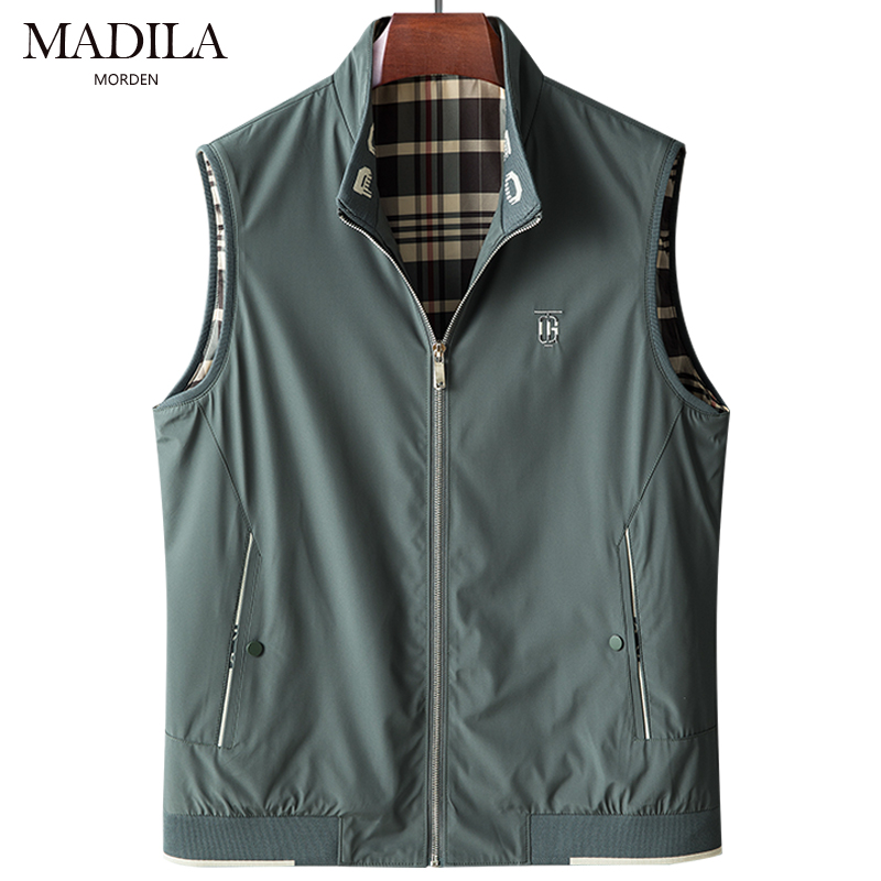 玛帝拉2025春秋季新款马甲男立领坎肩休闲百搭中年爸爸装背心外套