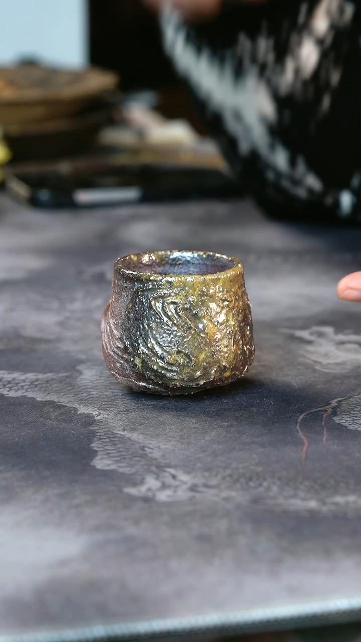 【闪购商品】陶瓷杯356号传统高温裸柴烧陶泥满落灰主人杯