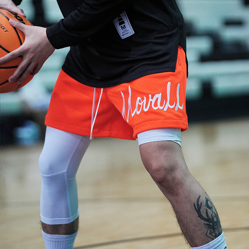 【ZK0009】【原99】MOVALL美式篮球健身吸汗速干网眼运动短裤四分男士