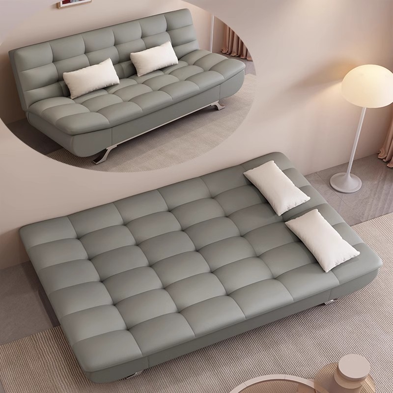 磨砂绒小户型客厅办公室可躺双人可折叠沙发床网红客厅懒人布艺