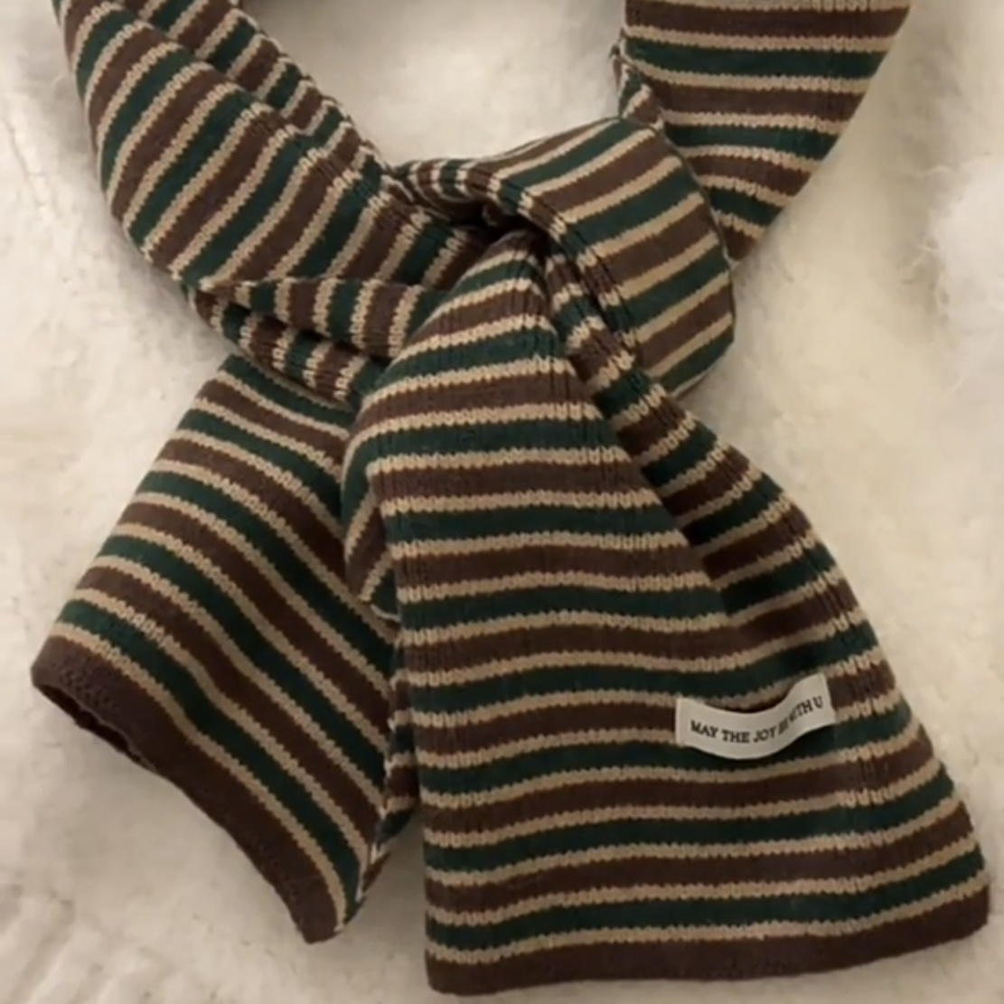 2025围巾网红百搭女时尚披肩保暖条纹简约休闲拼色秋冬